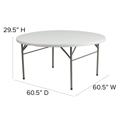Flash Furniture Scarborough Folding Table, 60.5" x 60.5", White (DAD154Z)