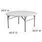 Flash Furniture 60'' Round Bi-Fold Granite White Plastic Folding Table (DAD154Z)