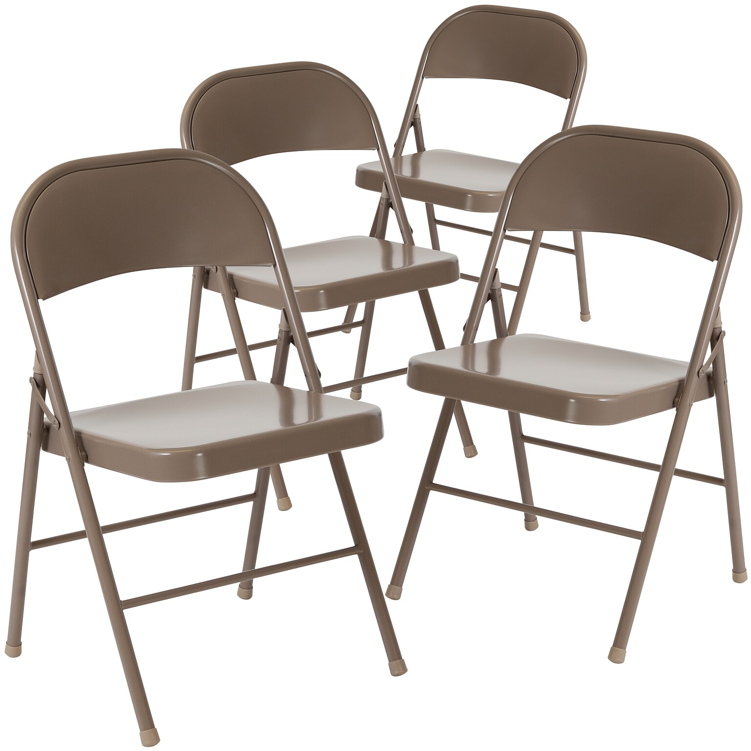 Flash Furniture HERCULES Series Metal Folding Chair, Beige, 4/Pk (4BDF002BGE)