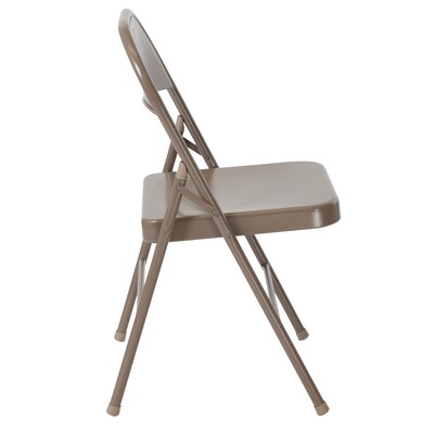 Flash Furniture HERCULES Series Metal Folding Chair, Beige, 4/Pk (4BDF002BGE)