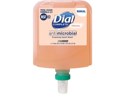 Dial Complete 1700 Antibacterial Foaming Hand Soap Refill, Original, 57.5 Fl. Oz., 3/Carton (DIA1972