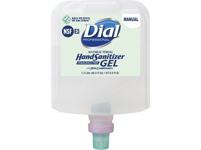 Dial Professional 1700 Antibacterial Gel Hand Sanitizer, Refill, 40.5 Fl. Oz., 3/Carton (DIA19708)