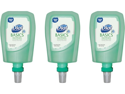 Dial Professional Basics Foaming Hand Soap, Refill, Aloe, 33.8 Oz., 3/Carton (DIA16722)