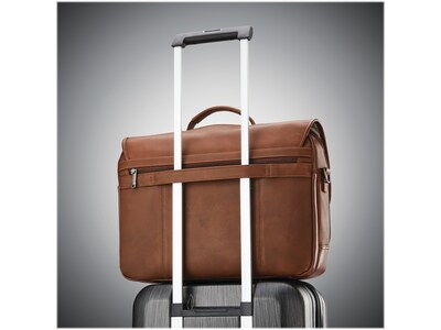 Samsonite Classic Leather Pocket Briefcase, Cognac (126040-1221)
