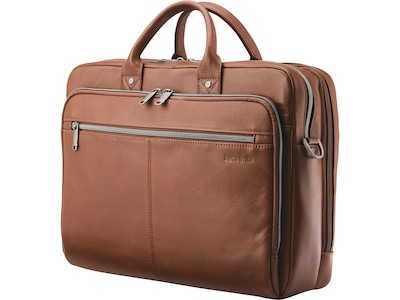 Samsonite Classic Leather Top Loading Briefcase, Cognac (126039-1221)