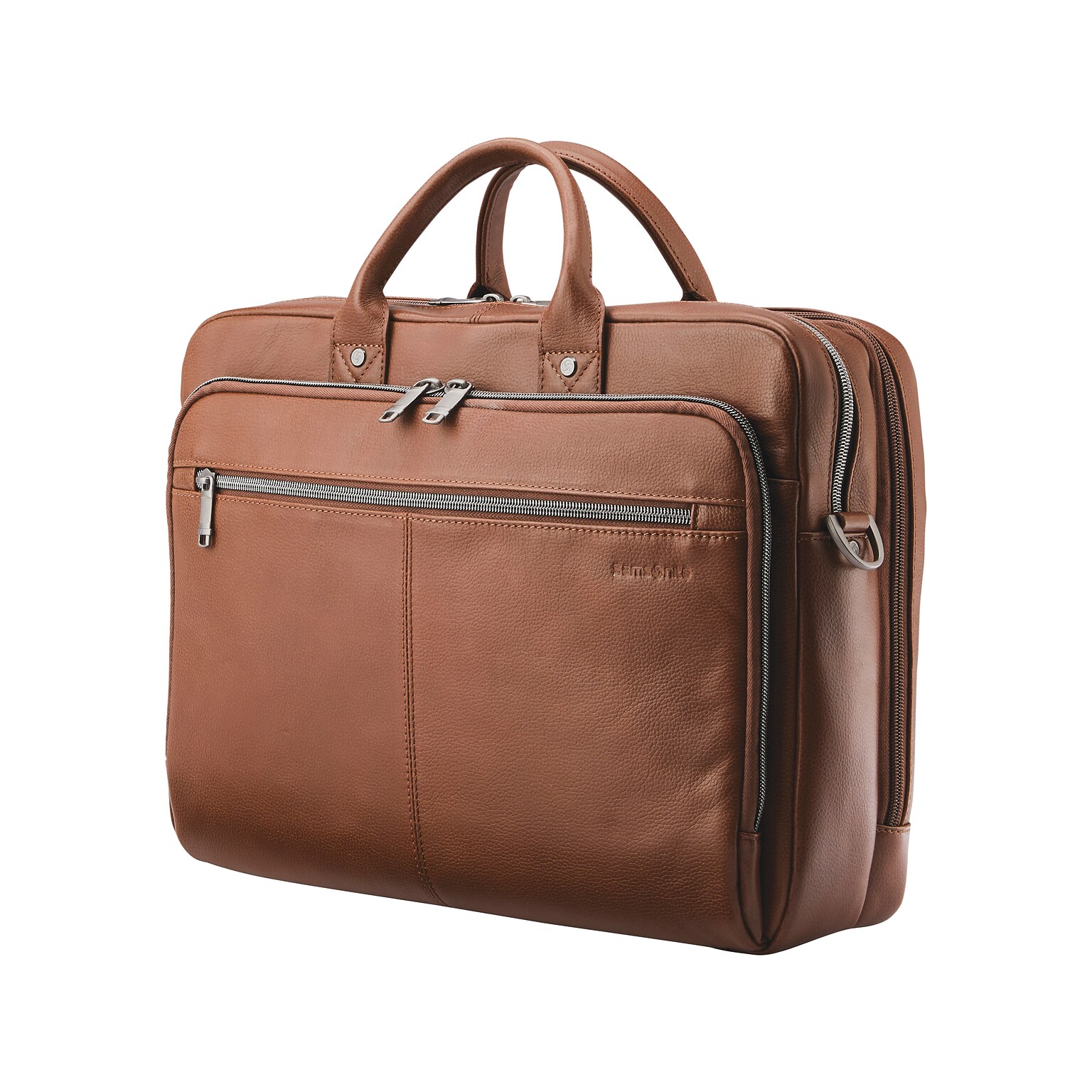 Samsonite Classic Leather Top Loading Briefcase, Cognac (126039-1221)