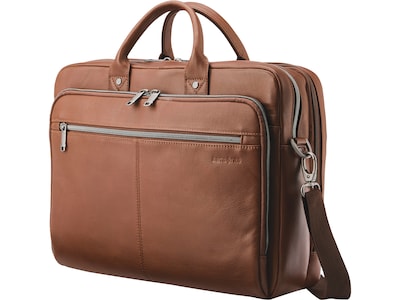 Samsonite Classic Leather Top Loading Briefcase, Cognac (126039-1221)