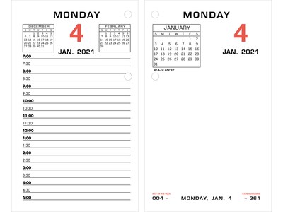 2021 AT-A-GLANCE 6 x 3.5 Desk Calendar Refill, White (E017-50-21)