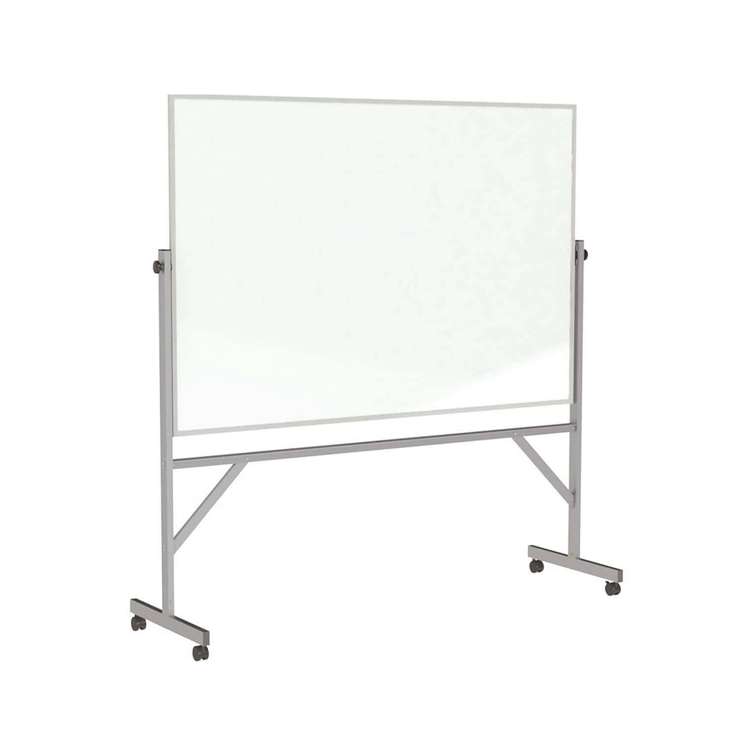 Ghent Porcelain Mobile Dry-Erase Whiteboard, Aluminum Frame, 8 x 4 (ARM1M148)