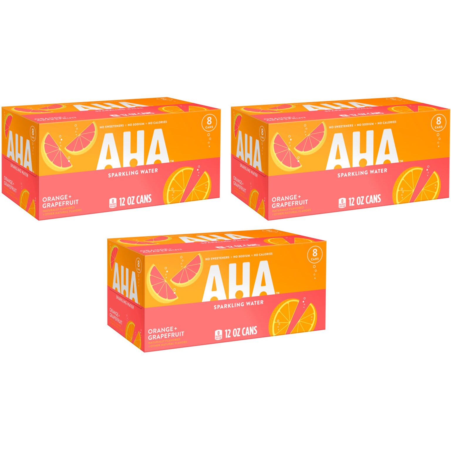AHA Orange + Grapefruit Sparkling Water, 12 Fl. Oz., 24/Pack (157373)