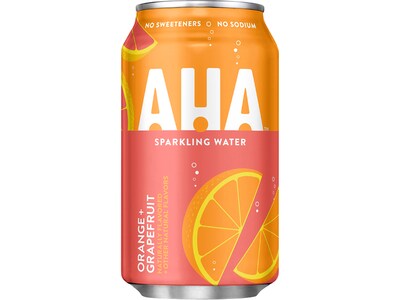 AHA Orange + Grapefruit Sparkling Water, 12 Fl. Oz., 24/Pack (157373)