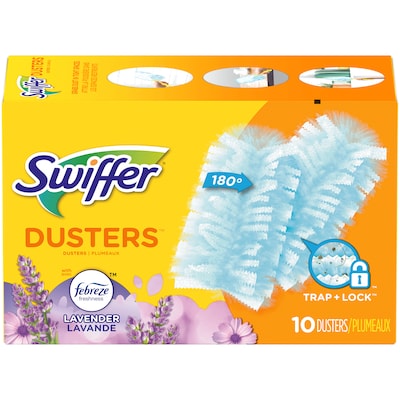 Swiffer Dusters Multi-Surface Synthetic Fiber Refills, Febreze Lavender Scent, Blue, 10/Pack (16697)
