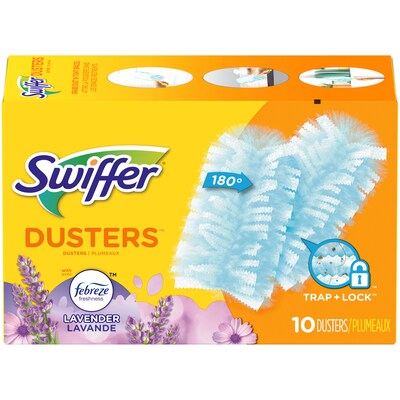 Swiffer Dusters Multi-Surface Synthetic Fiber Refills, Febreze Lavender Scent, Blue, 10/Pack (16697)