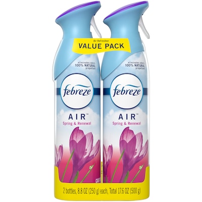 Febreze Odor-Fighting Air Freshener, Spring & Renewal Scent, 8.8 oz., 2/Pack (97805)