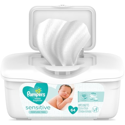 Pampers Baby Wipes Sensitive Tub, 64/Pack (19505)