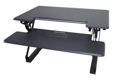 Victor Technology High Rise 21"H Adjustable Desk, Black Wood (DCX760G)