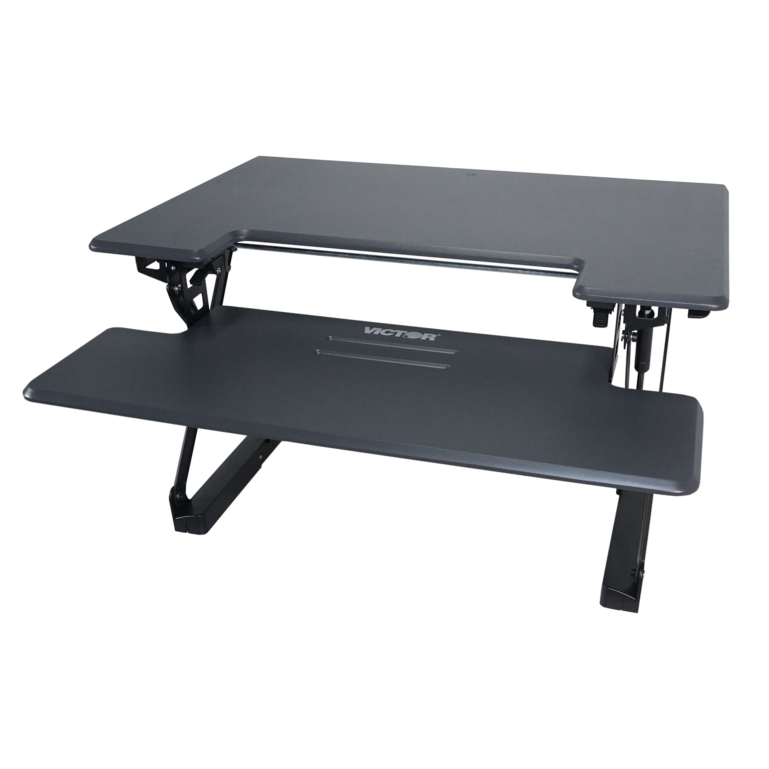 Victor Technology High Rise 21H Adjustable Desk, Black Wood (DCX760G)