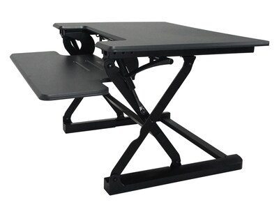 Victor Technology High Rise 21"H Adjustable Desk, Black Wood (DCX760G)