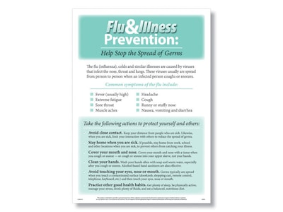 ComplyRight Flu and Illness Prevention Poster, Teal/White (N0018)