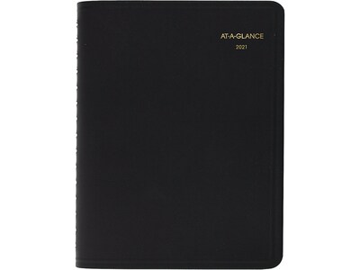 2021 AT-A-GLANCE 8 x 10.88 Appointment Book, Four-Person Group, Black (708220521)