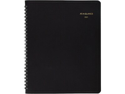 2021 AT-A-GLANCE 6.88 x 8.75 Appointment Book, 24-Hour, Black (70-824-05-21)