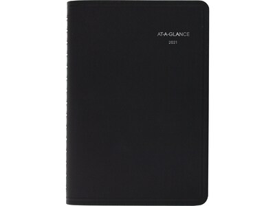 2021 AT-A-GLANCE 4.88 x 8 Appointment Book, QuickNotes, Black (76-04-05-21)