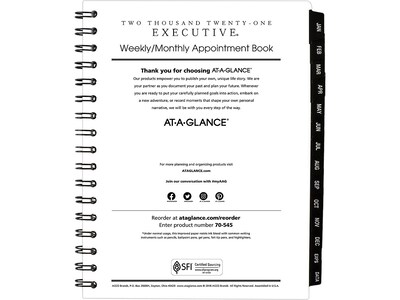 2021 AT-A-GLANCE 6.63 x 8.75 Appointment Book Refill, White (70-908-10-21)