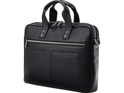 Samsonite Classic Laptop Briefcase, Black Leather (126038-1041)