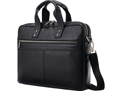 Samsonite Classic Laptop Briefcase, Black Leather (126038-1041)