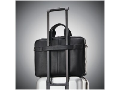 Samsonite Classic Laptop Briefcase, Black Leather (126038-1041)