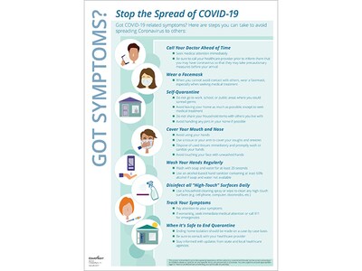 ComplyRight Stop COVID-19 Transmission Poster, English, Teal/White (N0077)