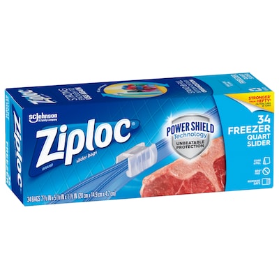Ziploc Gallon Food Storage Freezer Slider Bags, Power Shield Technology for  More Durability, 24 Count