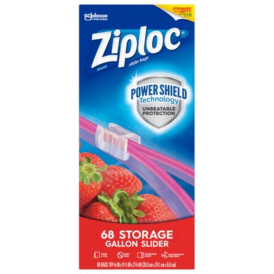 Ziploc Slider Storage Bags, Gallon, 68/Carton (316489)