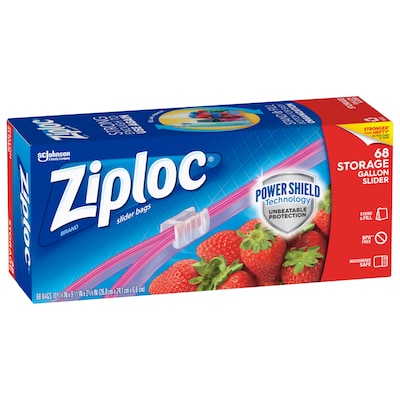 Ziploc Slider Storage Bags, Clear, 1 Quart - 20 count