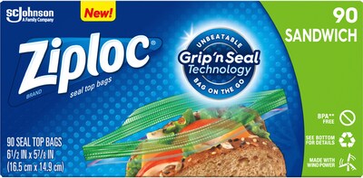 Ziploc Grip 'n Seal Top Snack Bags (300 ct.)