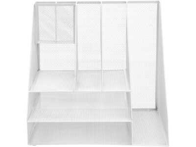 Mind Reader Ultimate 8-Compartment Wire Mesh File Organizer, White (MESHORG-WHT)