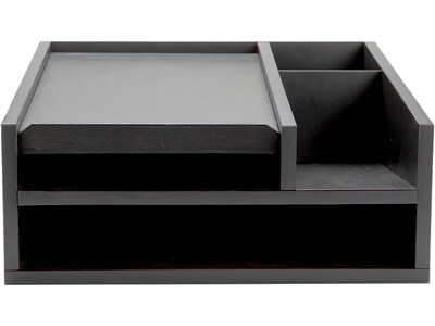 Mind Reader 5-Compartment Wood File Organizer, Black (MDFBOX5-BLK)