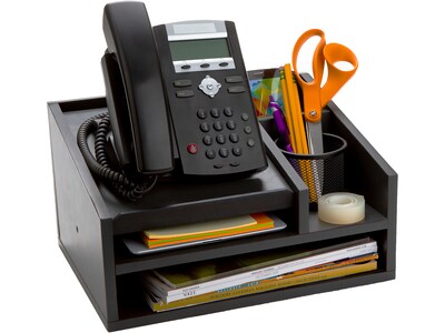 Mind Reader 5-Compartment Wood File Organizer, Black (MDFBOX5-BLK)