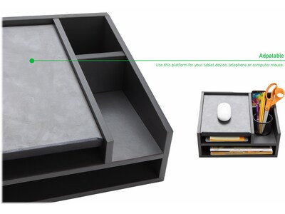 Mind Reader 5-Compartment Wood File Organizer, Black (MDFBOX5-BLK)