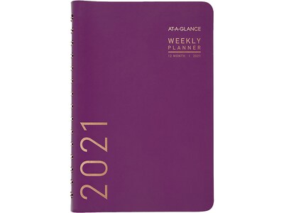 2021 AT-A-GLANCE 5.5 x 8.5 Planner, Contemporary, Purple (70-108X-59-21)