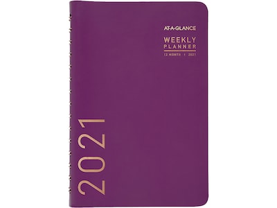 2021 AT-A-GLANCE 5.5 x 8.5 Planner, Contemporary, Purple (70-108X-59-21)