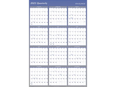 2021 AT-A-GLANCE 48.38 x 32.38 Wall Calendar, White/Blue/Gray (A1152-21)