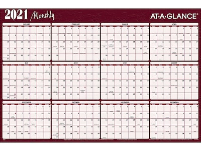 2021 AT-A-GLANCE 32 x 48 Wall Calendar, XL 2-Sided, White/Red/Blue (A152-21)