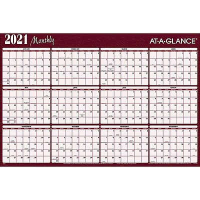 2021 AT-A-GLANCE 32" x 48" Wall Calendar, XL 2-Sided ...
