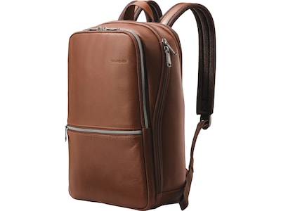 Samsonite Classic Leather Laptop Backpack, Solid, Cognac (126036-1221)