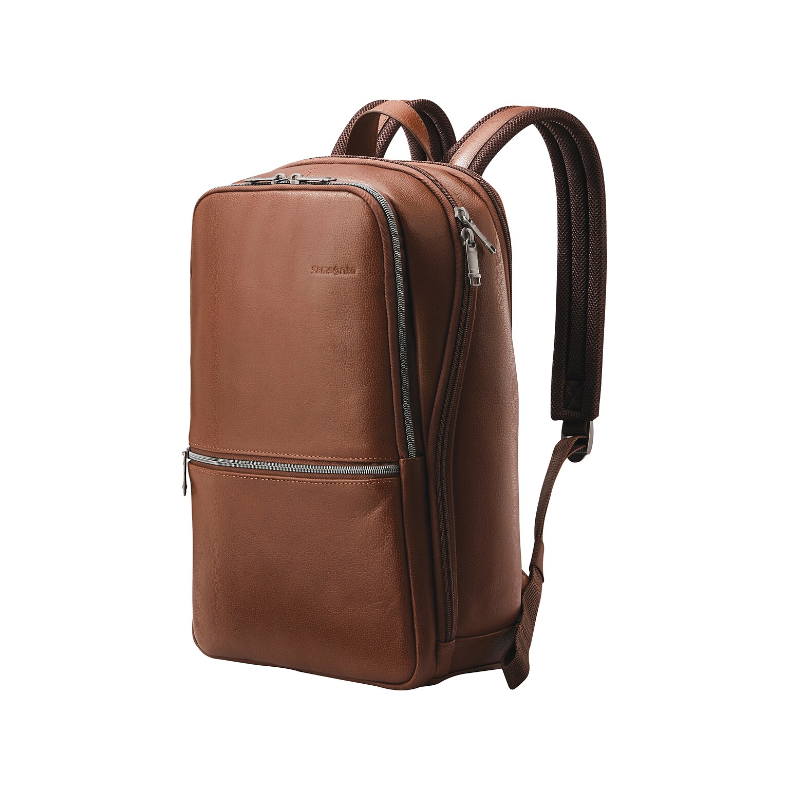 Samsonite Classic Leather Laptop Backpack, Solid, Cognac (126036-1221)