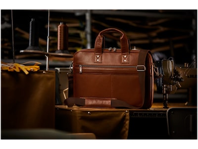 Samsonite Leather Briefcase, Laptop Compatible, Cognac (126038-1221)