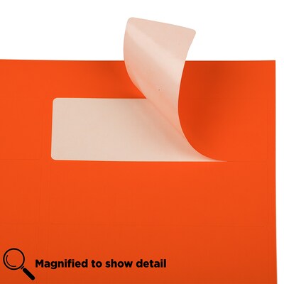 JAM Paper® Address Labels, 1 1/3" x 4", Neon Red, 14 Labels/Sheet, 9 Sheets/Pack, 126 Labels/Pack (359329610)