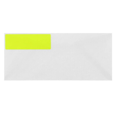 JAM Paper Address Labels, 1 1/3" x 4", Neon Yellow, 14 Labels/Sheet, 9 Sheets/Pack (359329614)