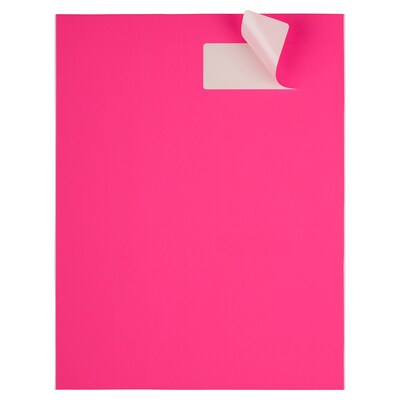 JAM Paper Address Labels, 1 1/3" x 4", Neon Pink, 14 Labels/Sheet, 9 Sheets/Pack (359329612)